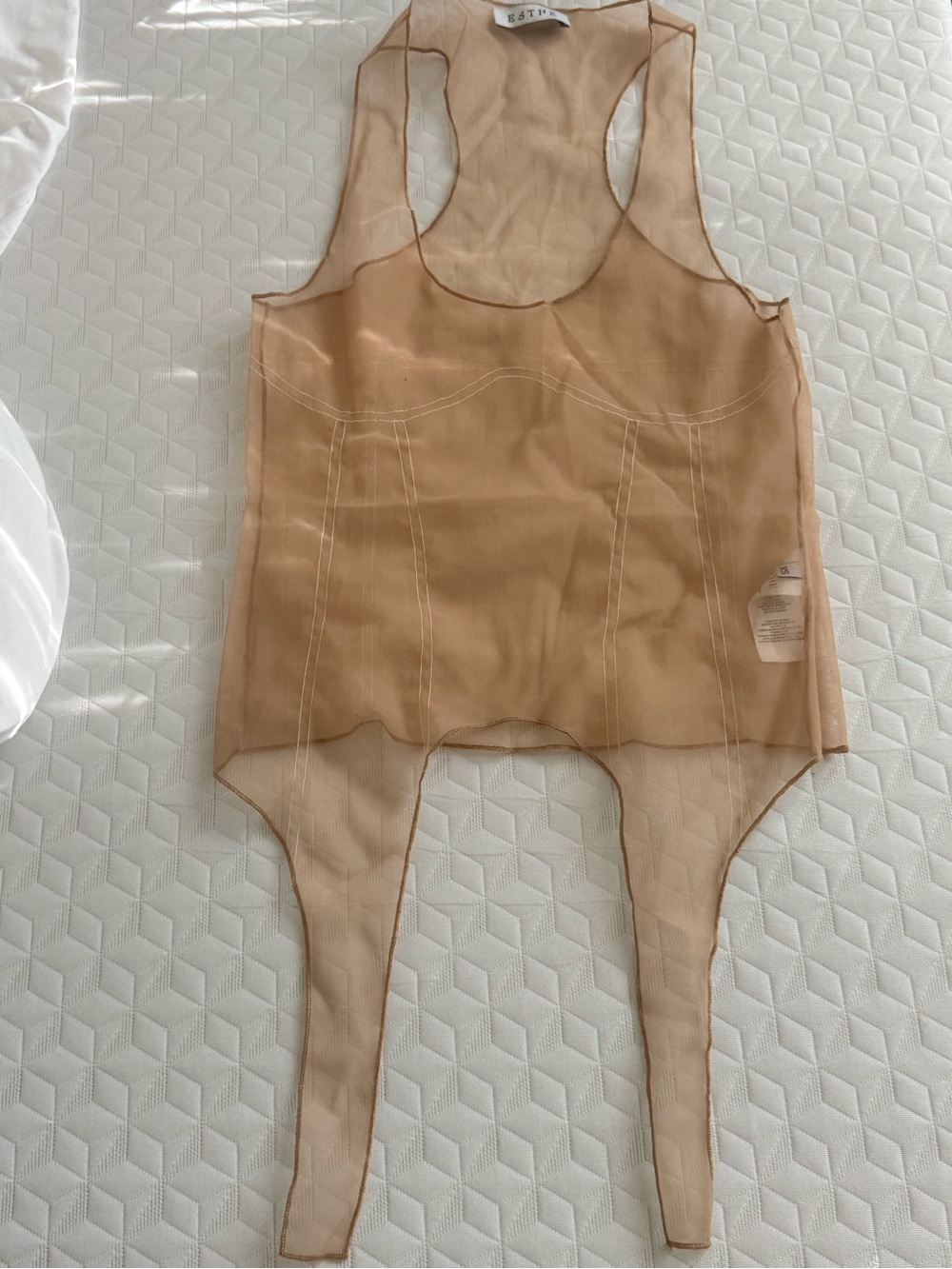 Eytys Beige Sheer Mesh Racerback Camisole